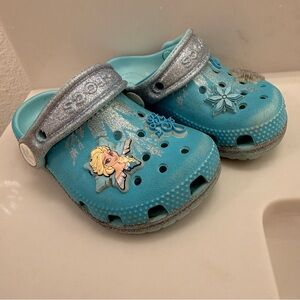 Frozen Kids Crocs - Blue and Silver sizeC6